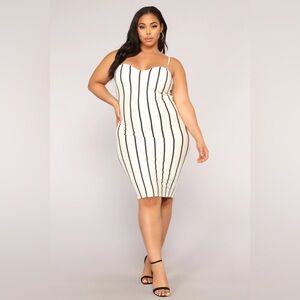 Twerkin' And Workin' Stripe Dress - White